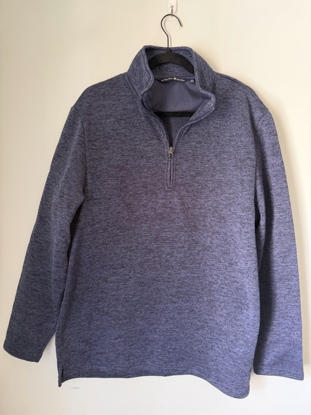 Beverly Hills Polo Club Quarter Zip Pullover Blue Heather Large